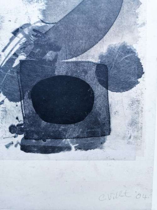 WONDERFUL !! CYNTHIA VILLET (1934 - 2018) SA 20th CENTURY OIL and INK ON PAPER - AUTHENTICATED