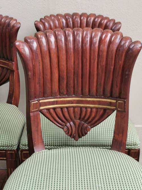 A SET OF SIX ITALIAN MAHOGANY GROTTO CHAIRS