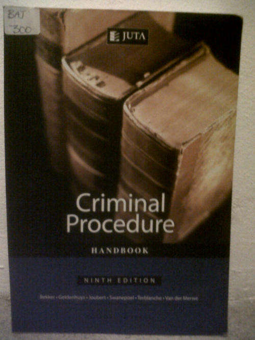 Criminal Procedure Handbook Ninth 9th Edition Juta Bekker