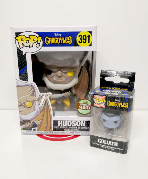 Funko POP! Disney Gargoyles Specialty Series Hudson + Goliath keychain combo