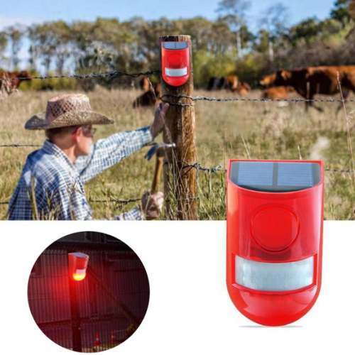 New Waterproof Solar 6 LED Alarm Warning/Security Anti-Theft Flashing Light Sensor