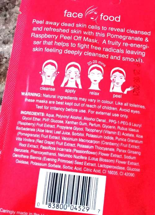 Pomegranate & Raspberry PEEL OFF Mask
