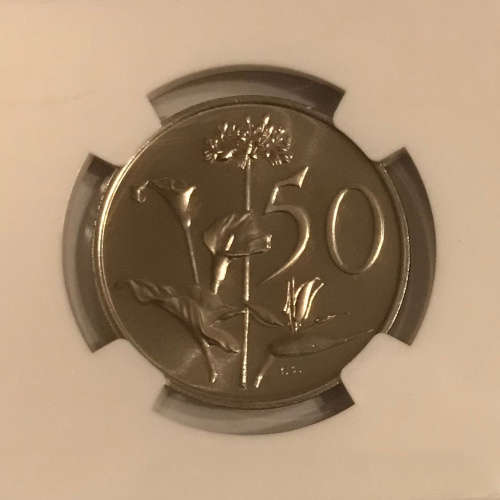 South Africa NGC 1977 50c Fifty Cent High Grade Proof