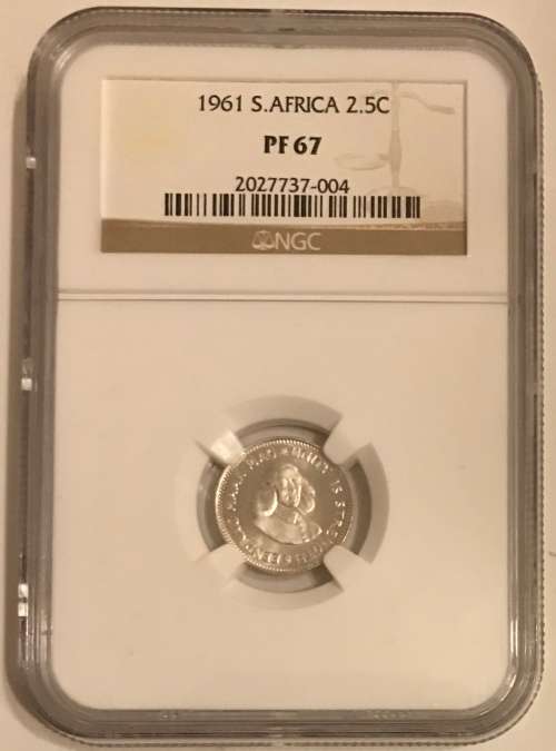 South Africa 1961 2.5c Cent High Grade Proof