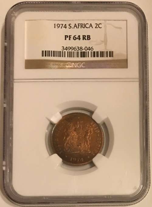 South Africa 1974 2c Two Cent High Grade Proof