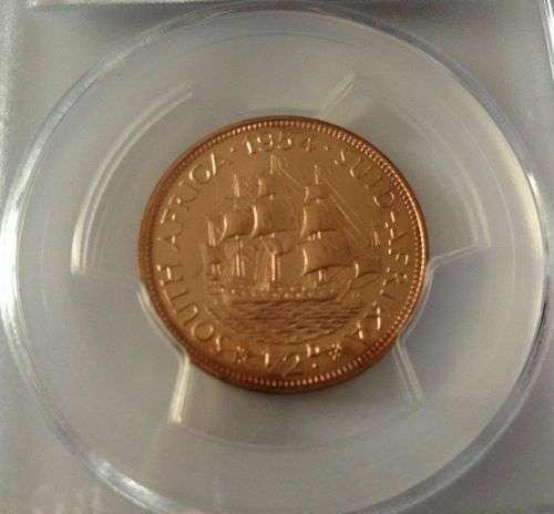 South Africa 1954 1/2 Penny Proof 65RD