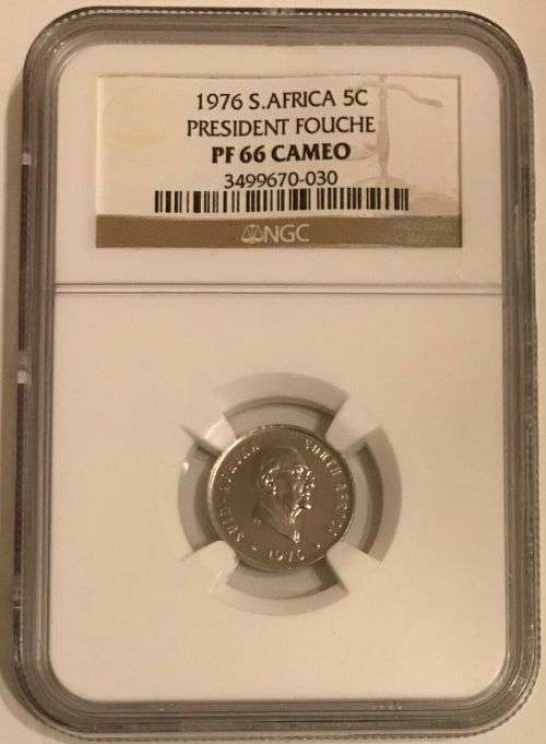South Africa 1976 5c Five Cent High Grade Proof