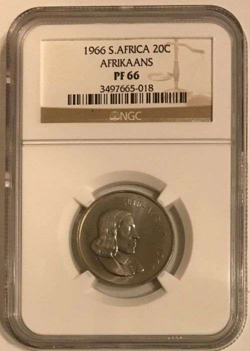 South Africa 1966 20c Twenty Cent High Grade Proof