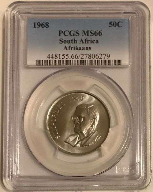 South Africa NGC 1968 50c Fifty Cent High Grade