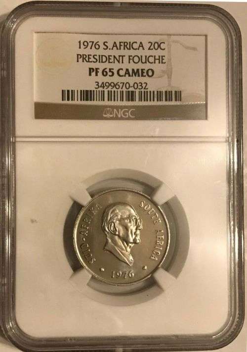 South Africa 1976 20c Twenty Cent High Grade Proof