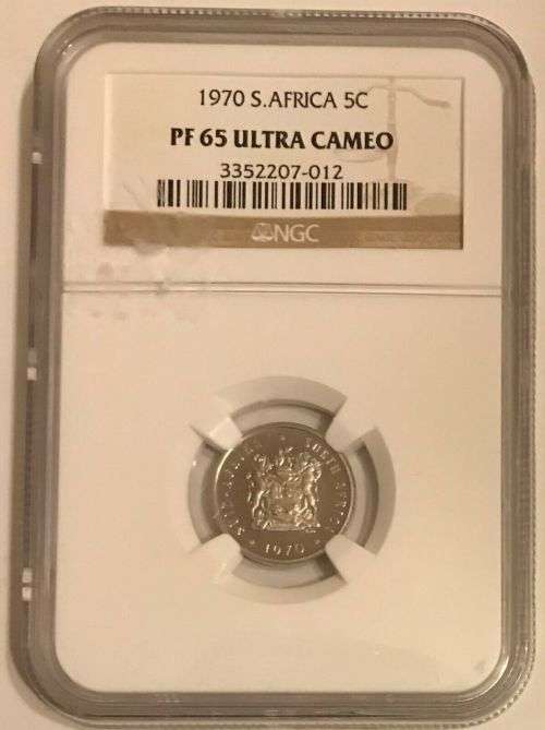 South Africa 1970 5c Five Cent High Grade Proof