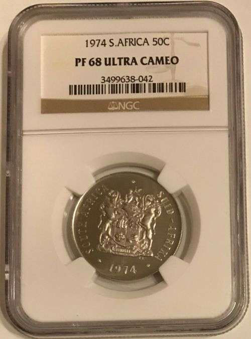 South Africa NGC 1974 50c Fifty Cent High Grade Proof