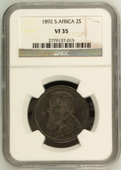 1892 2 Shilling Paul Kruger pre Boer War ZAR