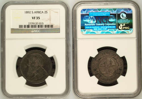 1892 2 Shilling Paul Kruger pre Boer War ZAR