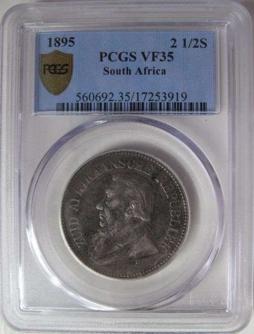 1895 2.5 Shilling Paul Kruger pre Boer War ZAR