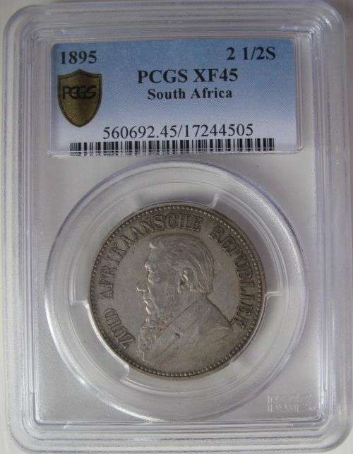 1895 2.5 Shilling Paul Kruger pre Boer War ZAR