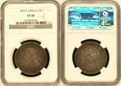 1893 2.5 Shilling Paul Kruger pre Boer War ZAR