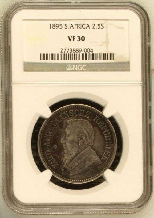 1895 2.5 Shilling Paul Kruger pre Boer War ZAR