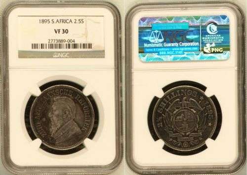 1895 2.5 Shilling Paul Kruger pre Boer War ZAR