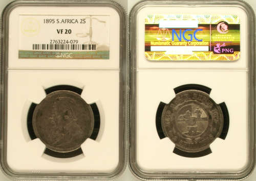 1895 2 Shilling Paul Kruger pre Boer War ZAR