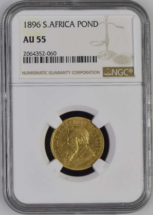1896 Pond Paul Kruger pre Boer War ZAR gold AU55