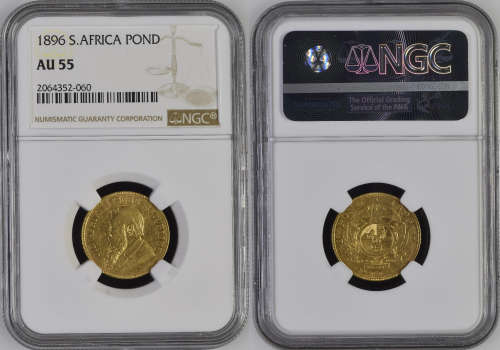 1896 Pond Paul Kruger pre Boer War ZAR gold AU55