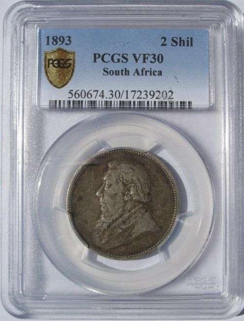 South Africa 1893 2 Shilling Paul Kruger pre Boer War ZAR