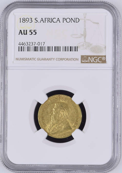 1893 Pond Paul Kruger pre Boer War ZAR gold AU55