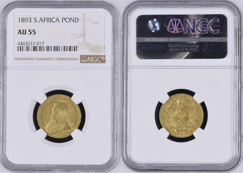 1893 Pond Paul Kruger pre Boer War ZAR gold AU55
