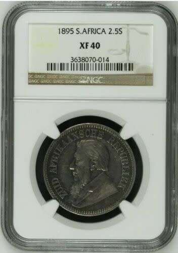 1895 2.5 Shilling Paul Kruger pre Boer War ZAR