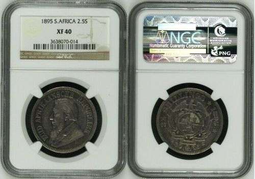 1895 2.5 Shilling Paul Kruger pre Boer War ZAR