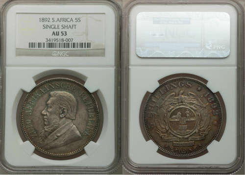 1892 5 Shilling Paul Kruger pre Boer War ZAR