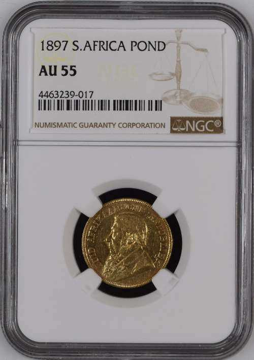 1897 Pond Paul Kruger pre Boer War ZAR gold AU55