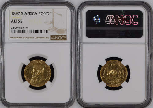 1897 Pond Paul Kruger pre Boer War ZAR gold AU55