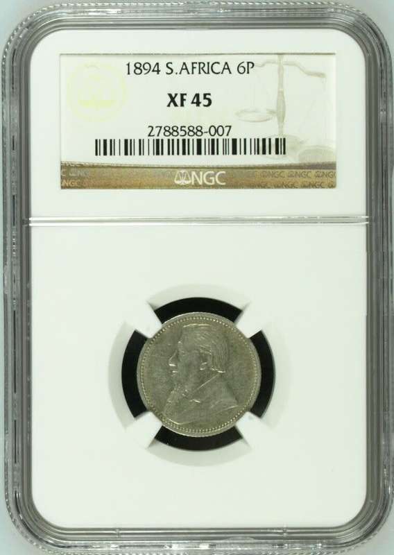 South Africa 1894 6 Pence Paul Kruger pre Boer War ZAR