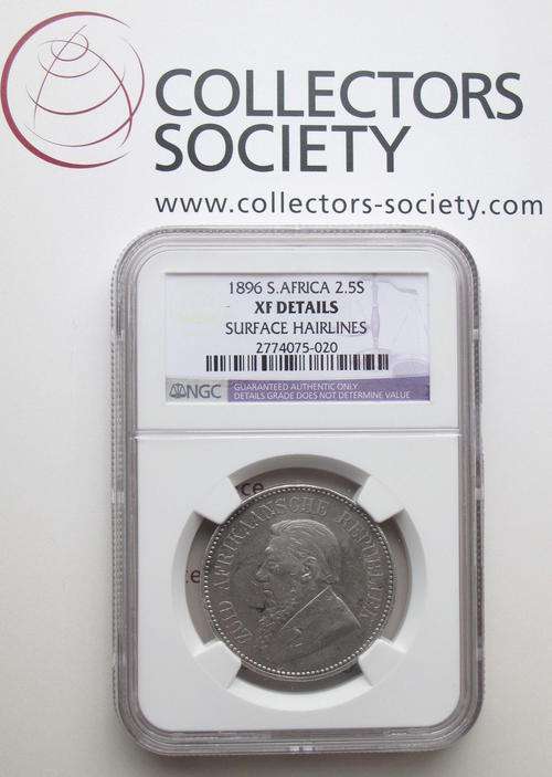 1896 ZAR 2.5 SHILLING NGC XF DET