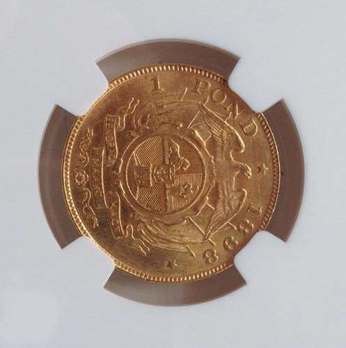 South Africa 1898 ZAR Pond NGC MS62