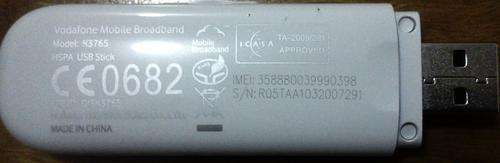 Vodafone K3765 HSPA USB Stick Modem - Back