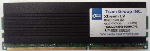 Xtreem LV DDR III 1600 4GB RAM - Back