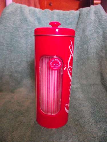 coca cola straw holder ( metal )
