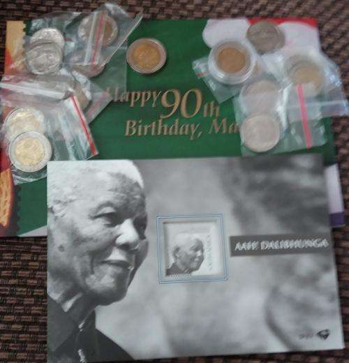 MANDELA STAMP AND COIN SET,PLEASE READ!!