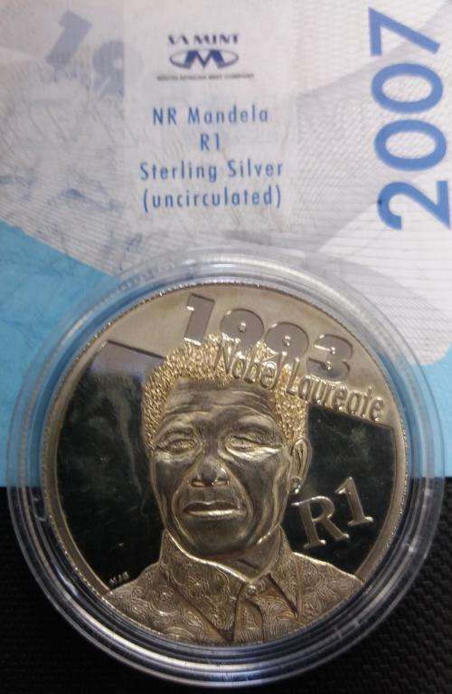 2007 SILVER PROTEA R1 COIN UNCIRCULATED!! ENCAPSULATED!!!