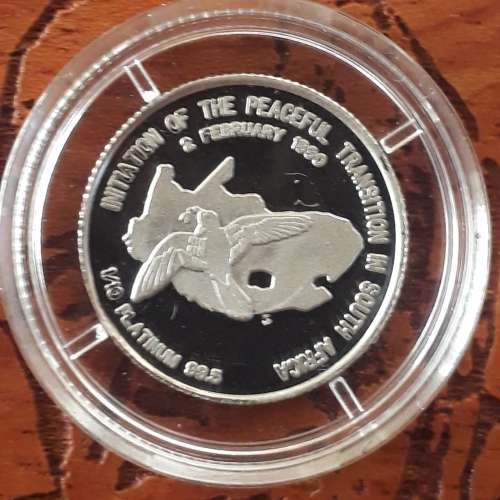 PLATINUM 1/10TH OZ DE KLERK COIN