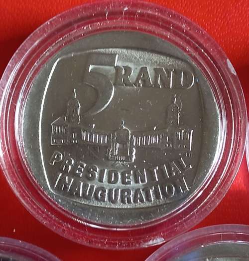 SET OF 5 UNCIRCULATED AND ENCAPSULATED R5 COINS AS PER IMAGES