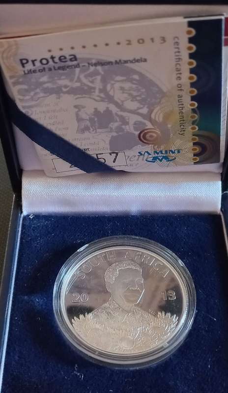PROOF 2013 MANDELA PROTEA COIN