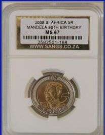 PROUDLY SA MS 67 SANGS GRADED 2008 R5