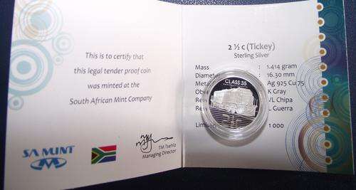 PROOF 2013 SILVER TRAINS OF SOUTH AFRICA TICKEY LTD MINTED ONLY 1000!!!!