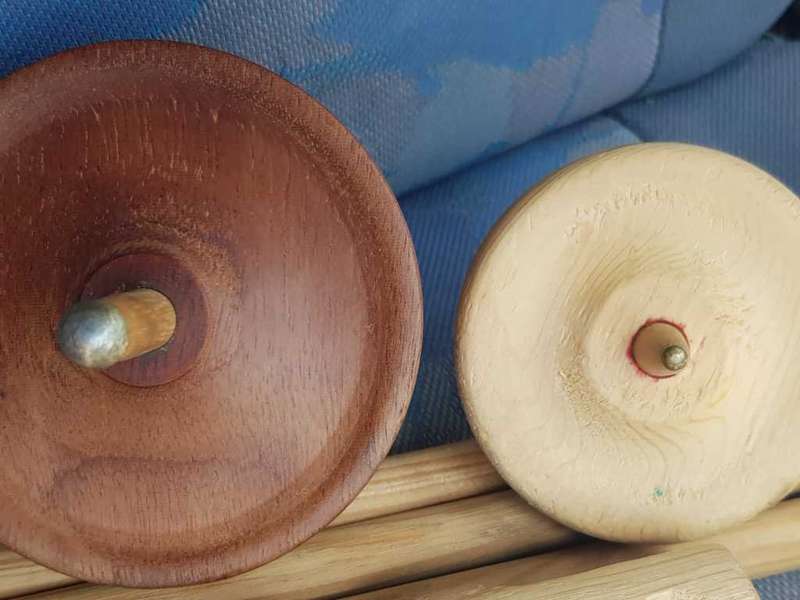 *** VERY RARE FIND *** Vintage Wooden Spinning Tops