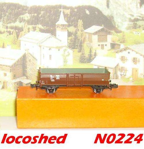 Open Goods Wagon High Side 2-axle/65mm, boxed, top condition, N0224 PIKO