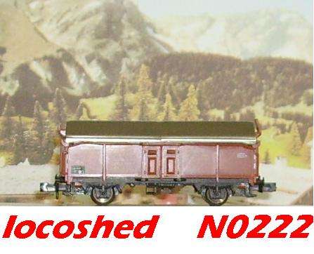 Closed Goods Wagon 65mm w sliding roofs, boxed (not orig. box), top conditn N0222 GER-Arnold
